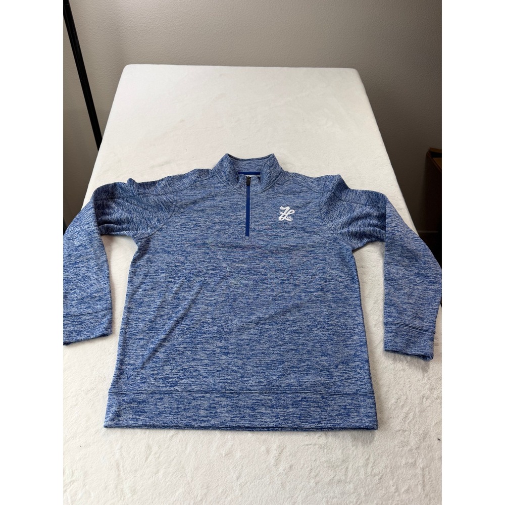 Sport-Tek Quarter Zip Pullover Mens M Blue Good Heathered ST226 Activewear